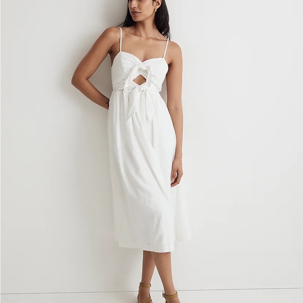 Madewell Double-Tie Cutout Sweetheart Midi Dress